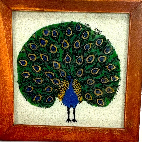 NIB - VERY UNIQUE Gemstone Art Wooden and Glass Coasters - Set of 7 Animals - Picture 8 of 10